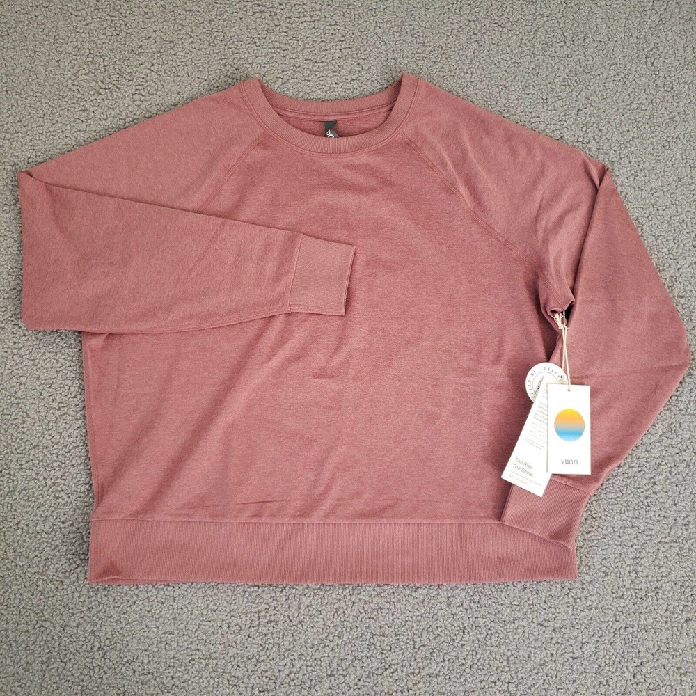 Vuori Sweatshirt Womens Medium Marsala Heather Halo Crew Long Sleeve VW241 NWT